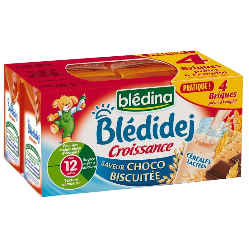 Blédidej 巧克力饼干 12 个月起 4x250ml - BLEDINA