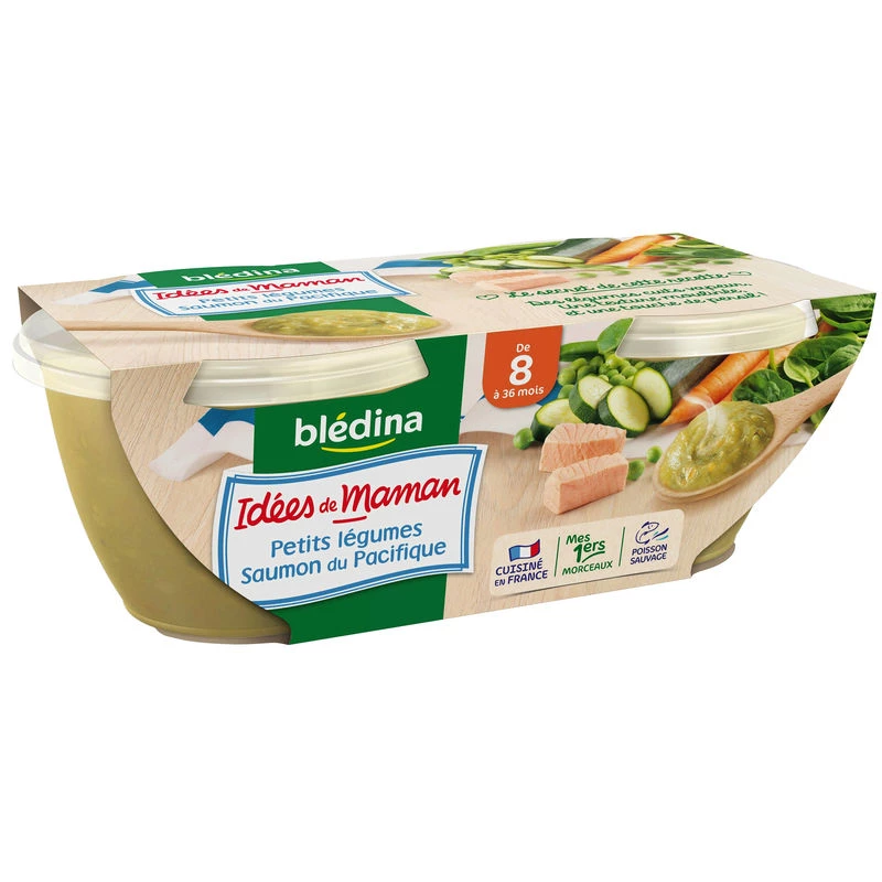 Potes de verdura/salmón a partir de 8 meses 2x200g - BLEDINA