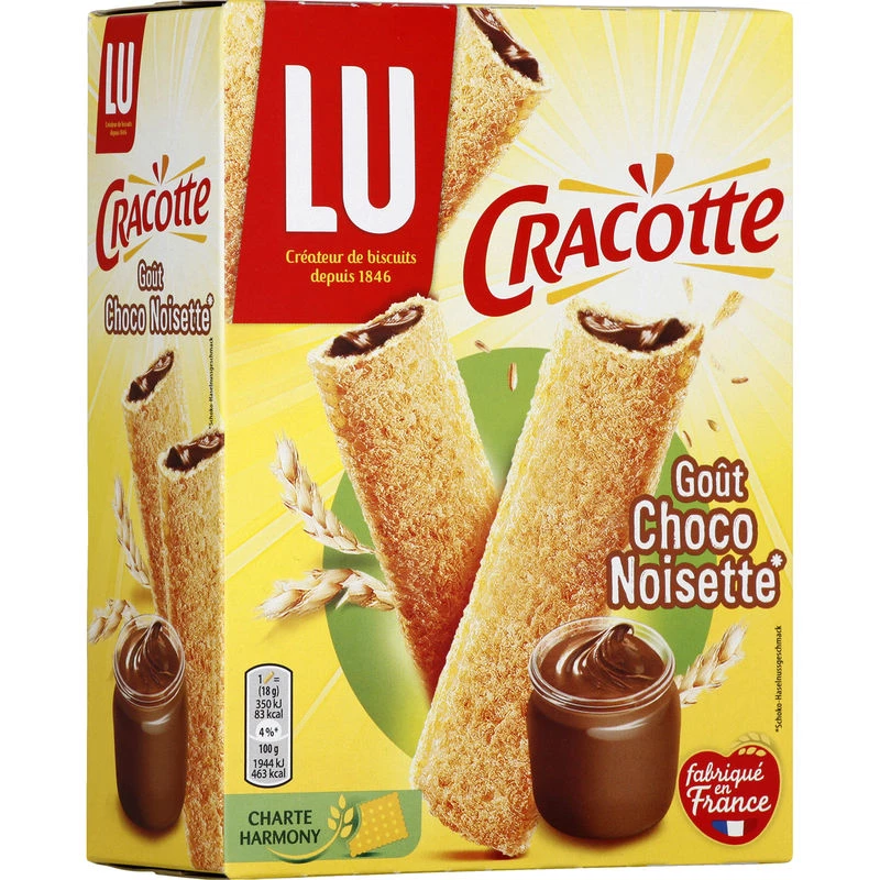 Cracotte chocolade-hazelnoot smaak 216g-LU
