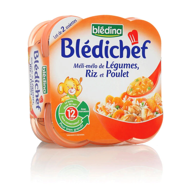 Plat bébé légumes/riz/poulet dès 12 mois - BLEDINA