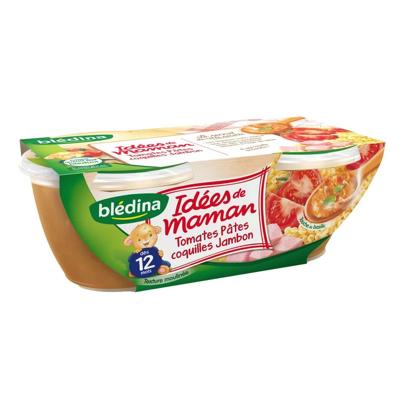 Schelpen-/ham-/tomatenpotten vanaf 12 maanden 2x200g - BLEDINA