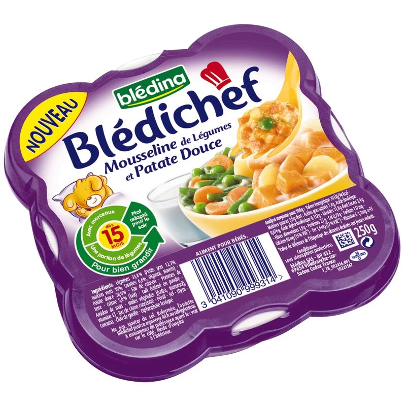 Plat bébé légumes/patates douces dès 15 mois 250g - BLEDINA