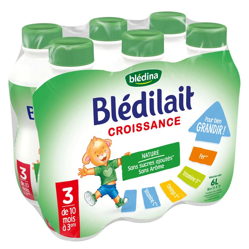 Lait bébé 3ème âge 6x1L - BLEDINA