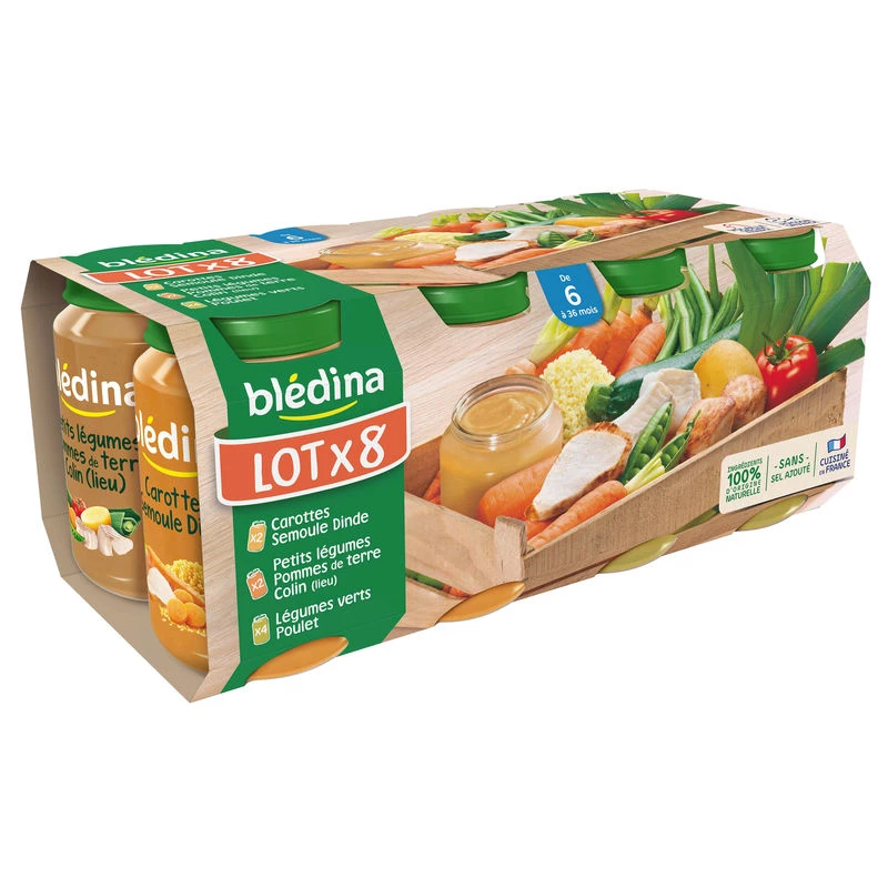 Vegetable/meat pots from 6 months 8x200g - BLEDINA