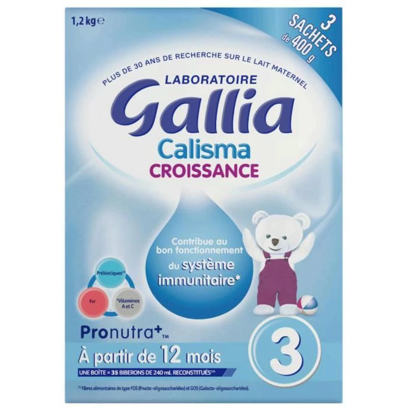 Lait en poudre calisma croissance 3x400g - GALLIA