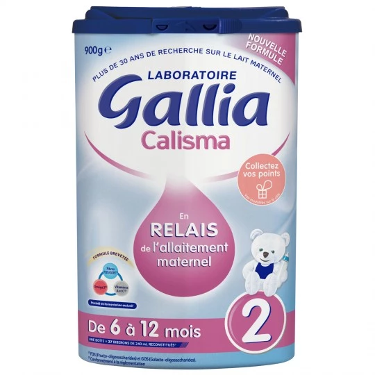 Lait bébé en poudre calisma 2ème âge 900g - GALLIA