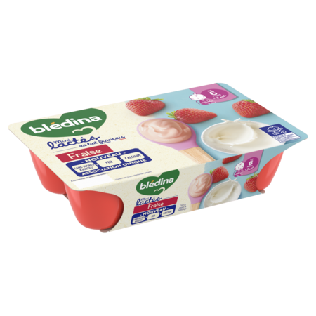 Dessert bébé mini lactés fraise dès 6mois 6x55g - BLEDINA