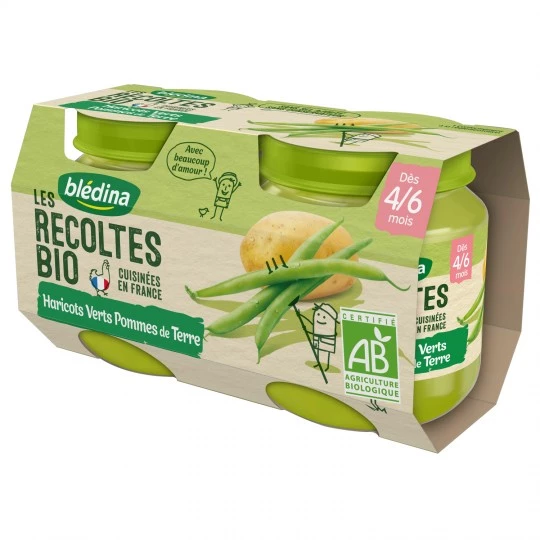 Vasetto bio baby da 4/6 mesi fagiolini patate 2x130g - BLEDINA