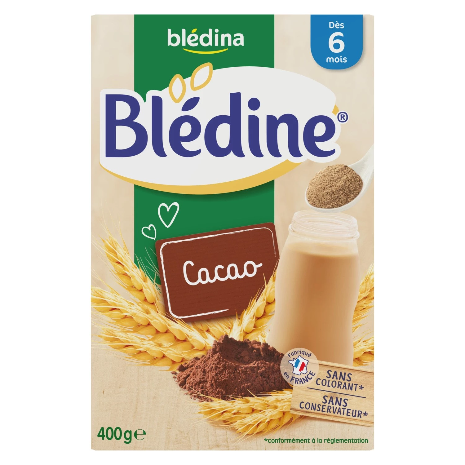 Bledine cocoa baby cereals from 6 months 400g - BLEDINA