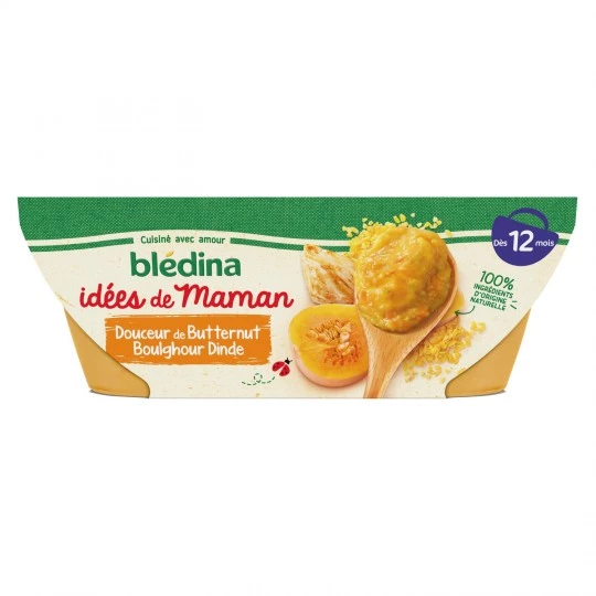 Butternut/bulgur/turkey baby dish from 12 months 2x200g - BLEDINA