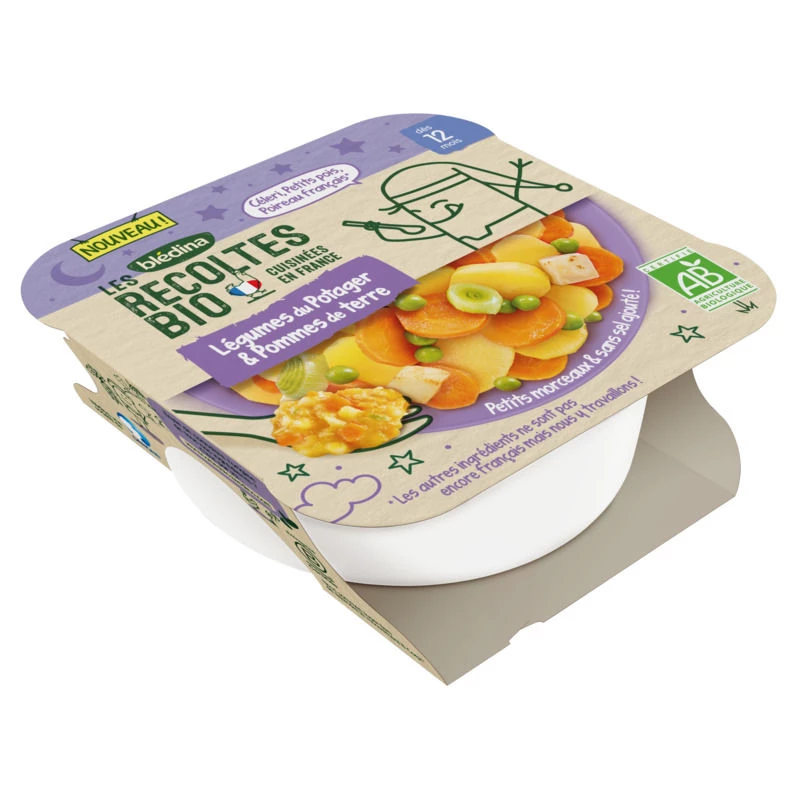 Les Récoltes Bio Assiette Legumes du Potage et Pomme de Terre, 230g - BLEDINA