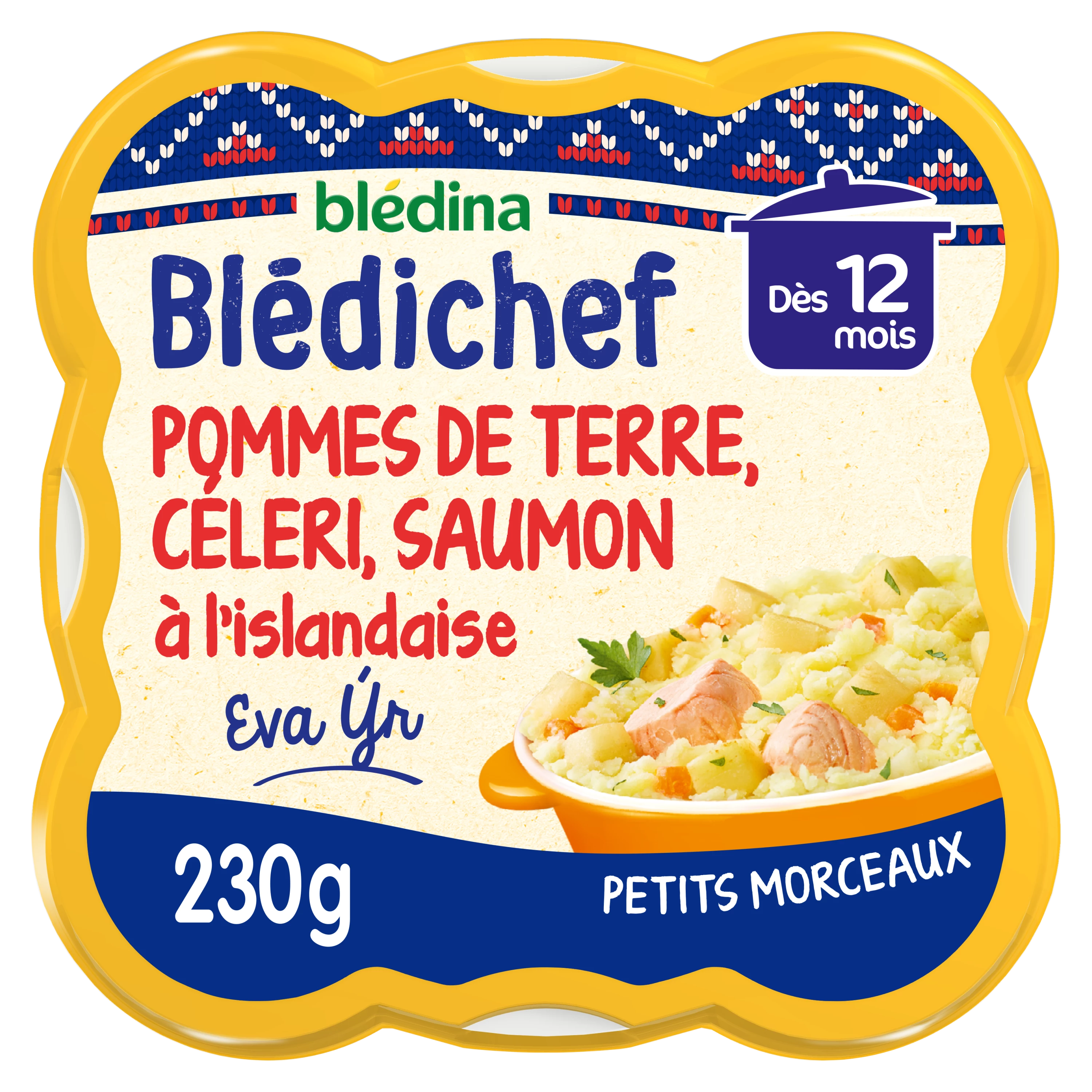 Blédichef Babyschotel vanaf 12 maanden aardappelpuree bleekselderij en IJslandse zalm 230g - BLEDINA