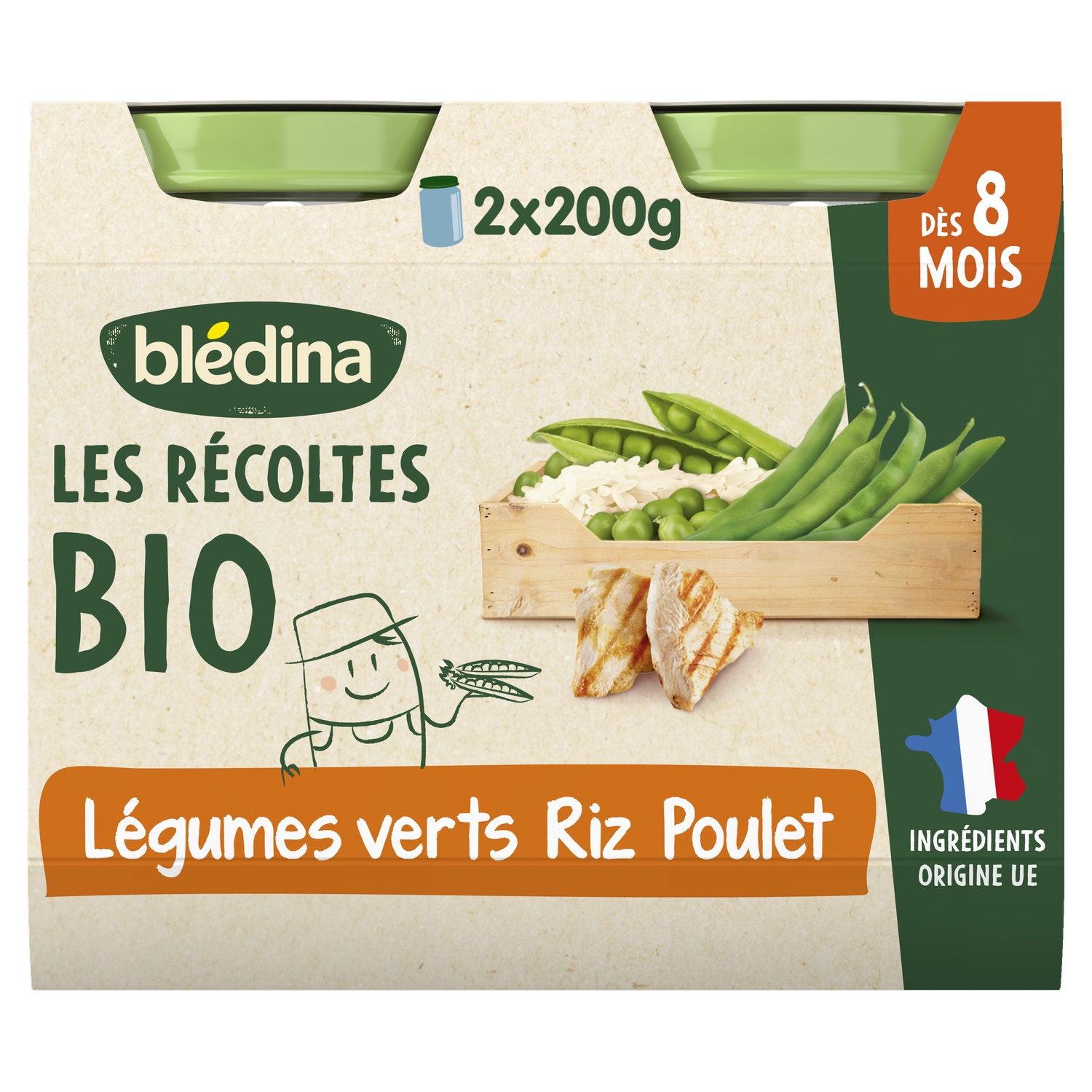 2x200g Lr Bio Legverts Riz Plt