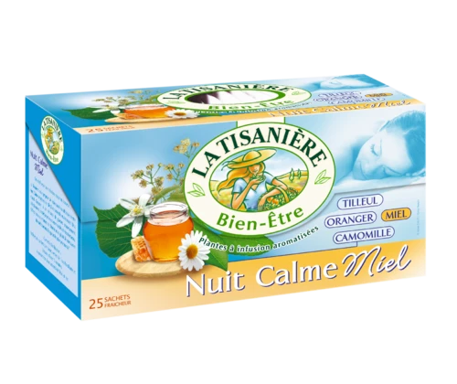 Infusion nuit calme miel x25 37g - LA TISANIÈRE