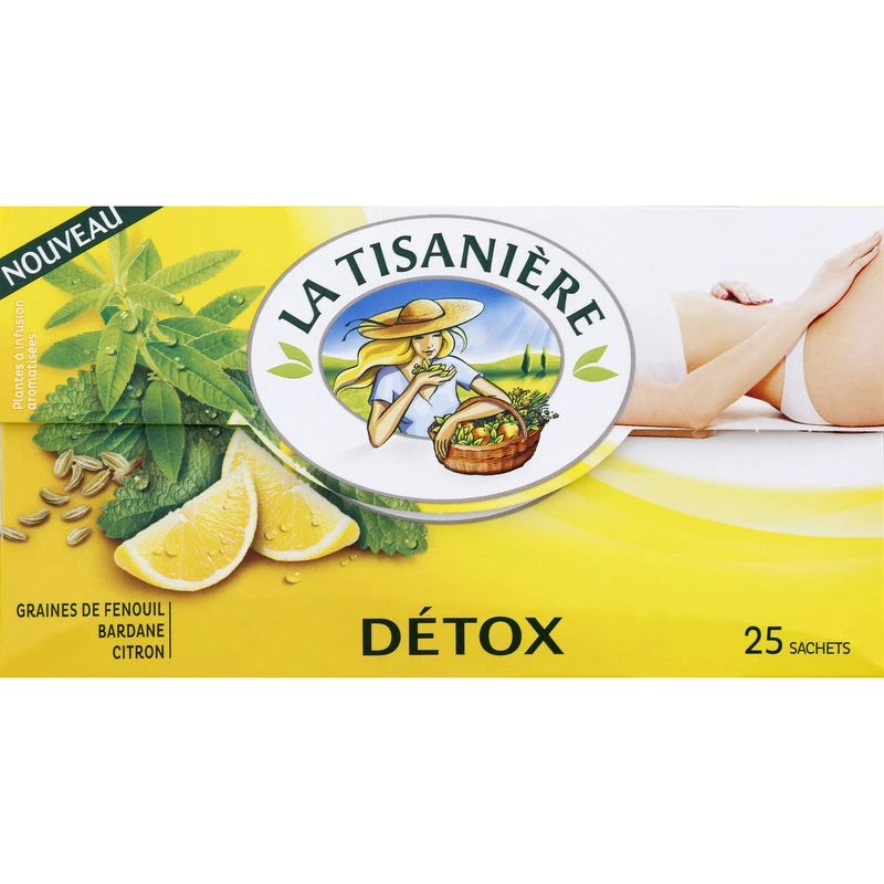 Thé detox graine de fenouille, bardane, citron x25 37,5g - LA TISANIÈRE