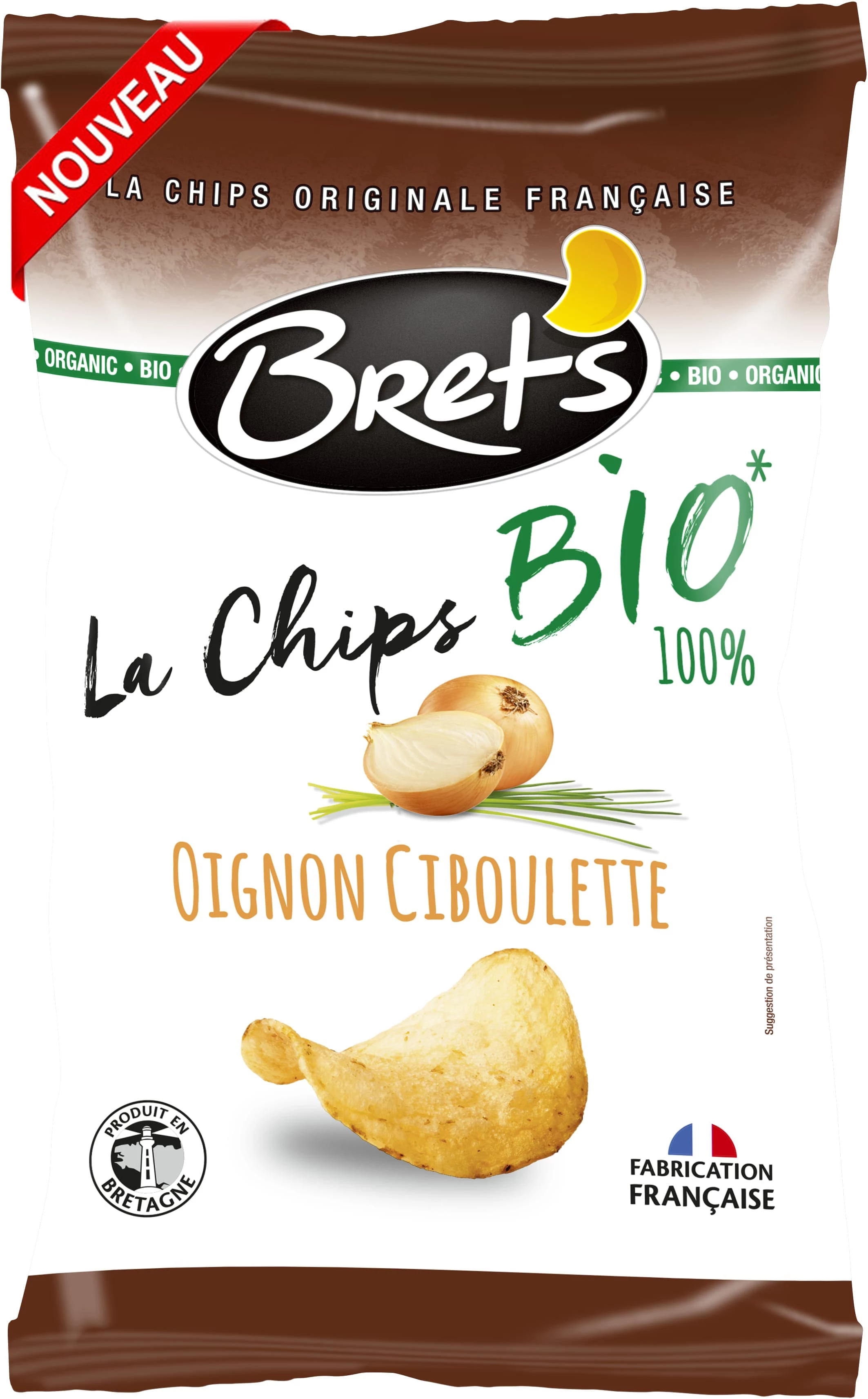Chips oignon ciboulette BIO 100g - BRET'S