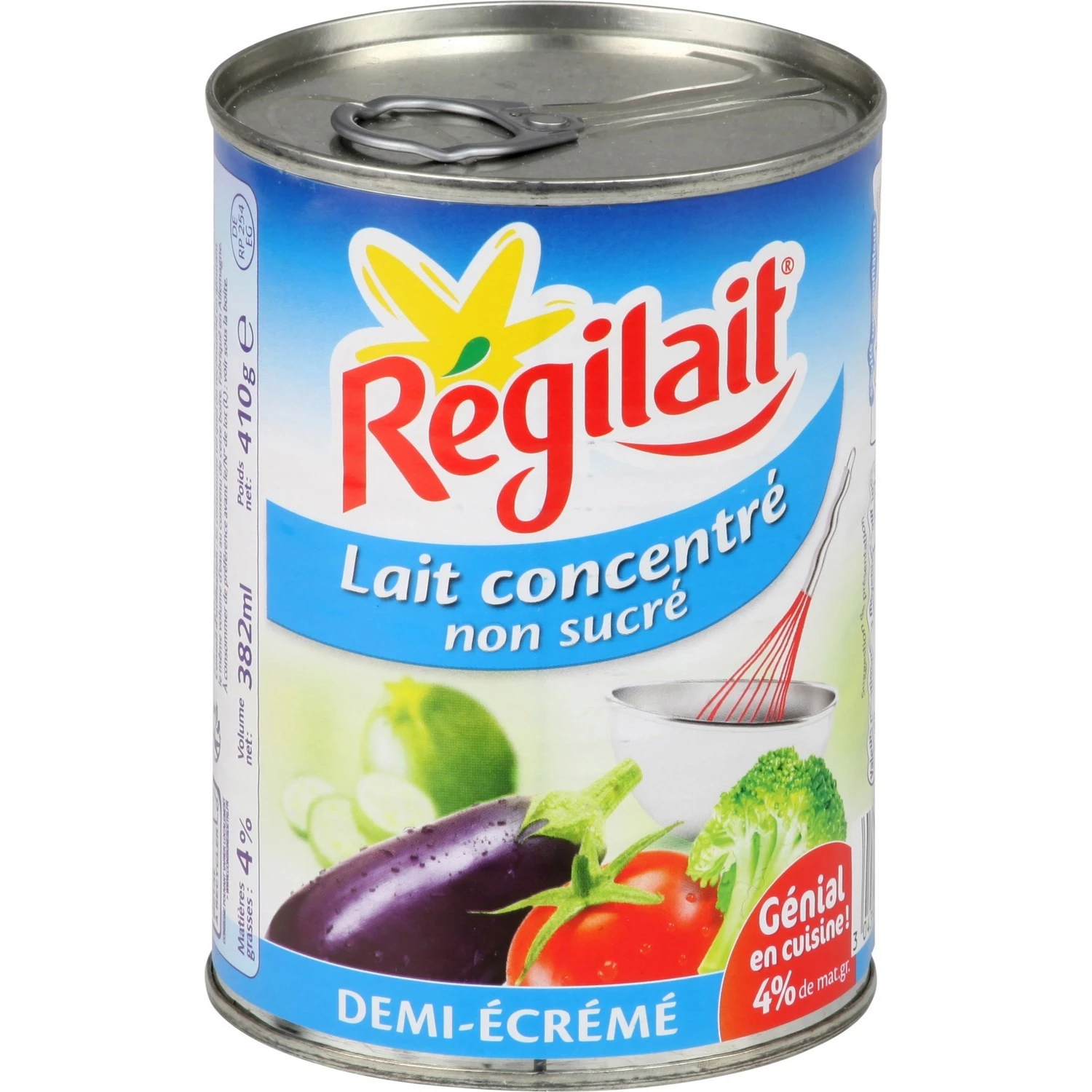 Unsweetened semi-skimmed condensed milk 410g - REGILAIT