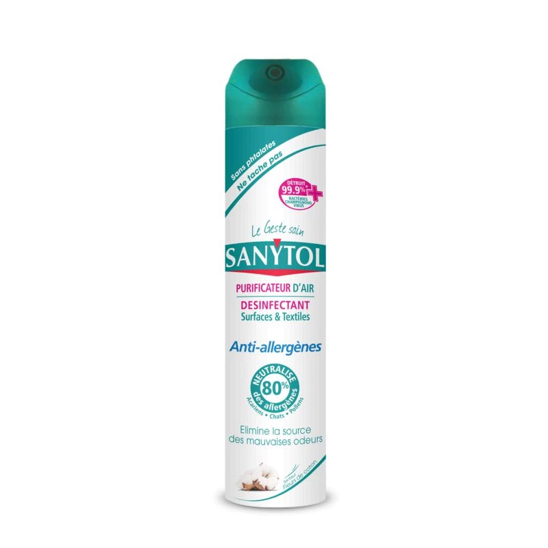 Air Purifier Surface And Textile Disinfectant Cotton Flower 300ml - Sanytol