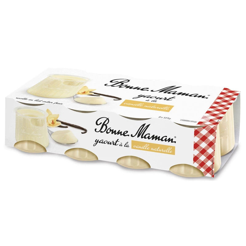 Yaourt a la vanille naturelle 8x125g - BONNE MAMAN