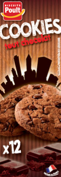 Cookies Chocolat & Pépites De Choc - 12 Biscuits 200g - Poult