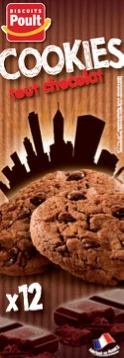 Cookies Chocolat & Pépites De Choc - 12 Biscuits 200g - Poult