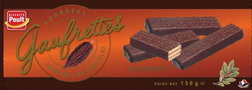 Gaufrette Enrobée Chocolat 150g - Poult