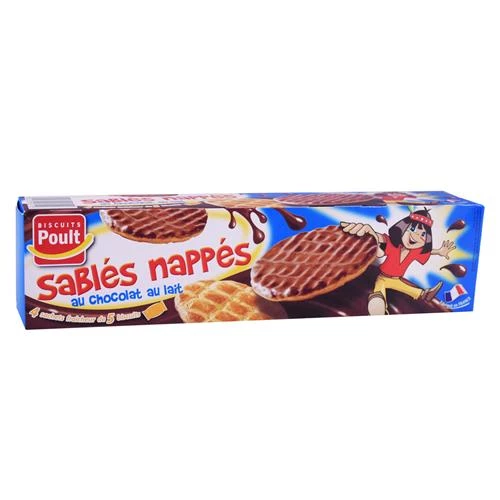 Sablés Standard Nappés Chocolat Lait - 4 Pochons De 5 Biscuits 200g - Poult