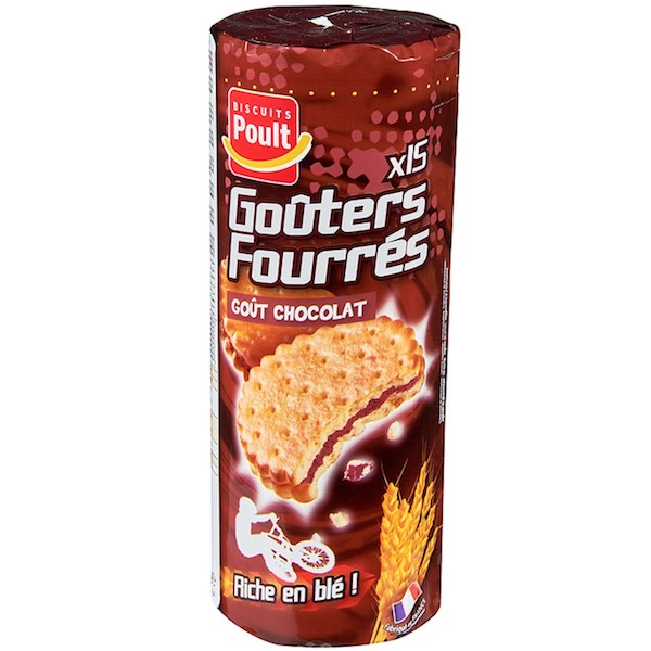 Goûters Fourrés Ronds Chocolat - 15 Biscuits 300g - Poult