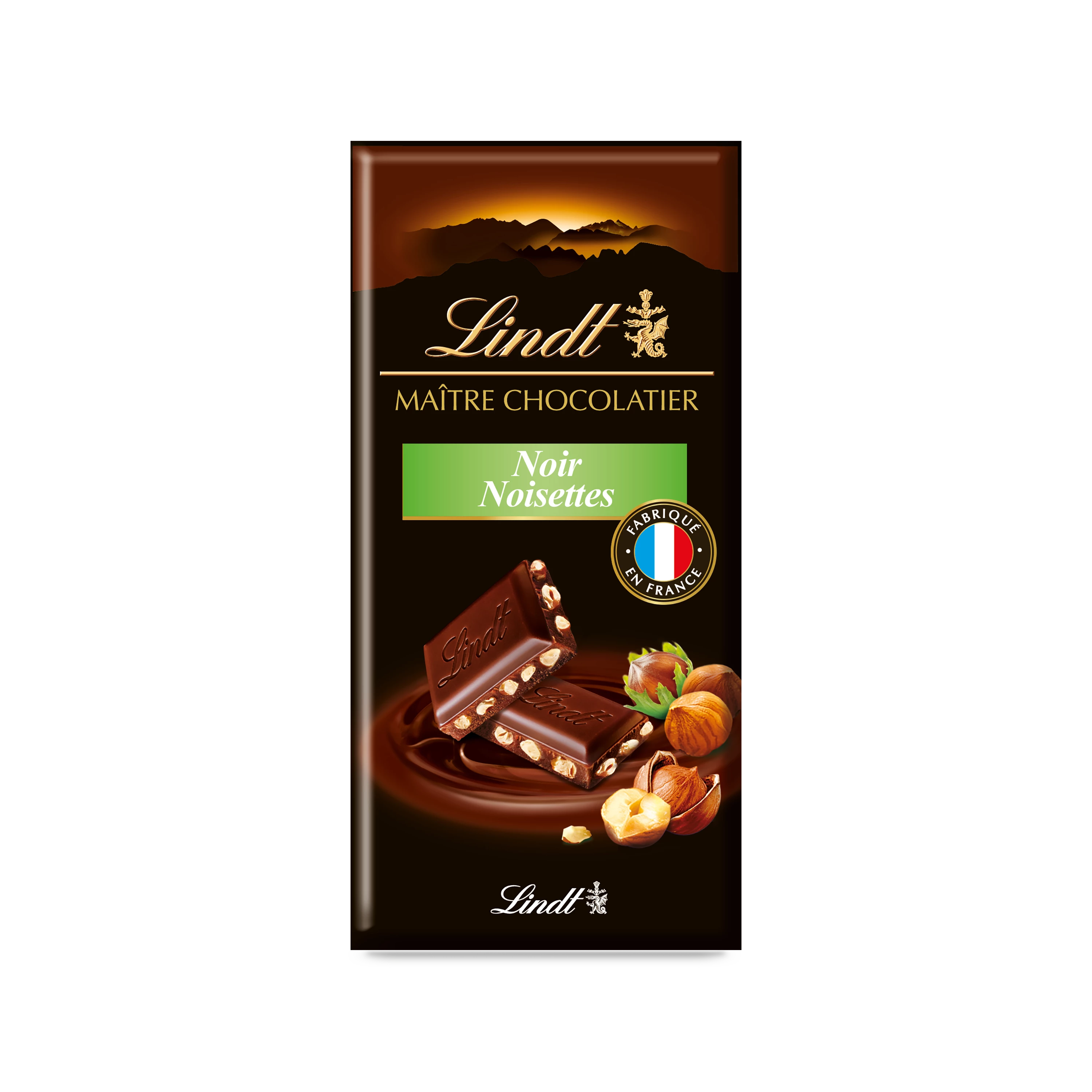 Dunkle Schokolade Excellence Maitre Chocolatier Haselnüsse Tablette 110 G