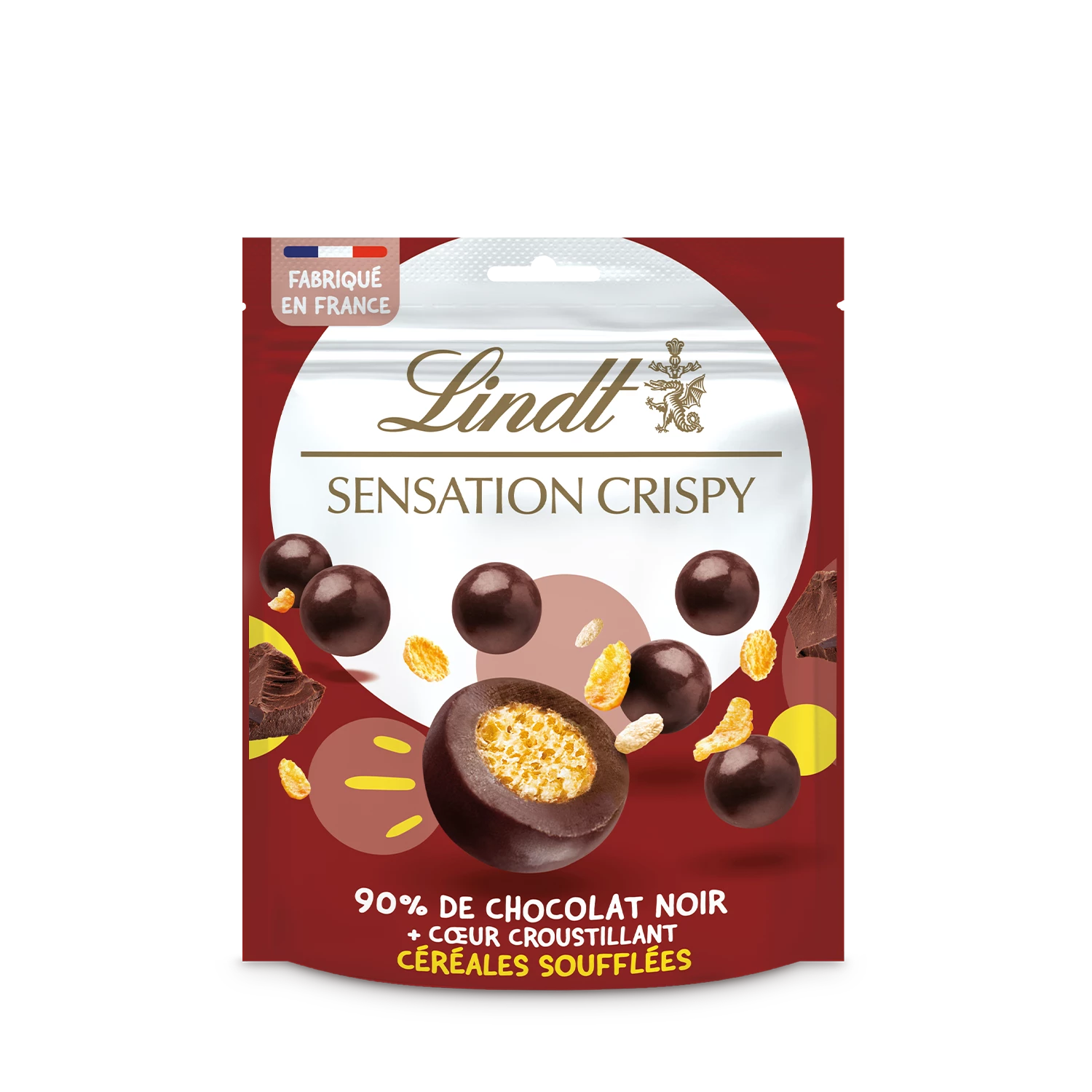 Confiserie De Chocolat Noir Céréales Soufflées  Sensation Crispy 140g - LINDT