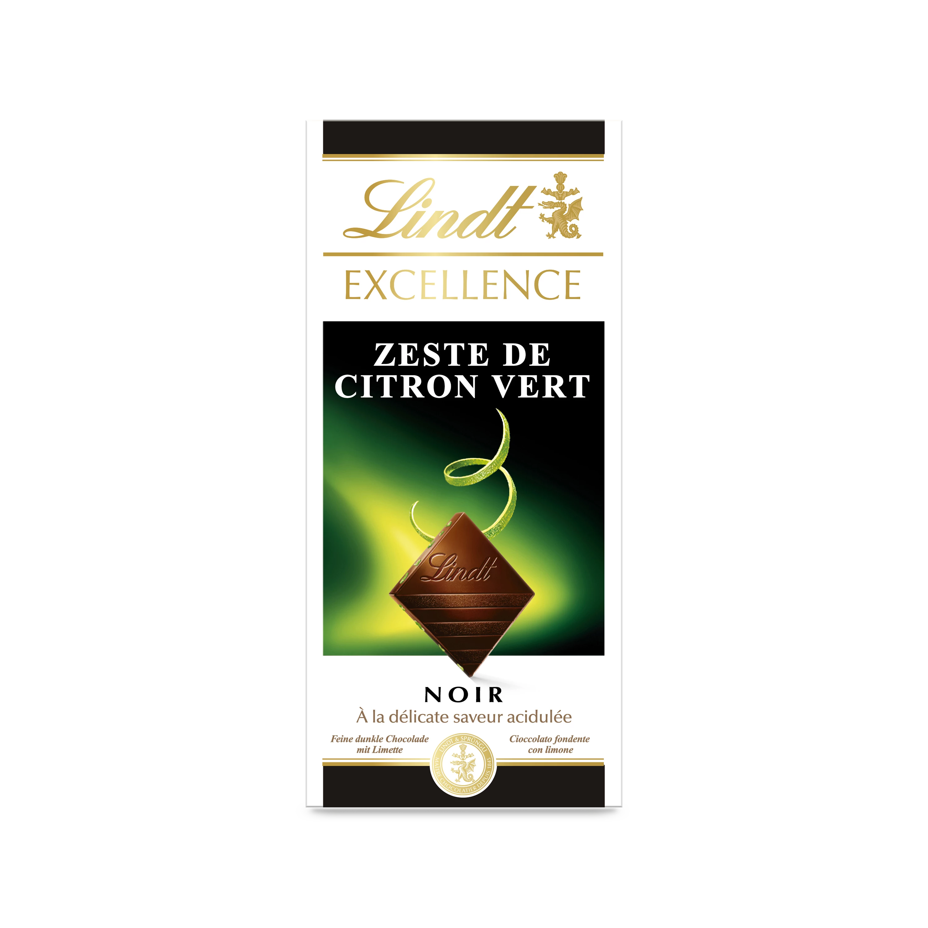 Excellence Noir Zeste De Citron Vert Tablette 100 G - LINDT