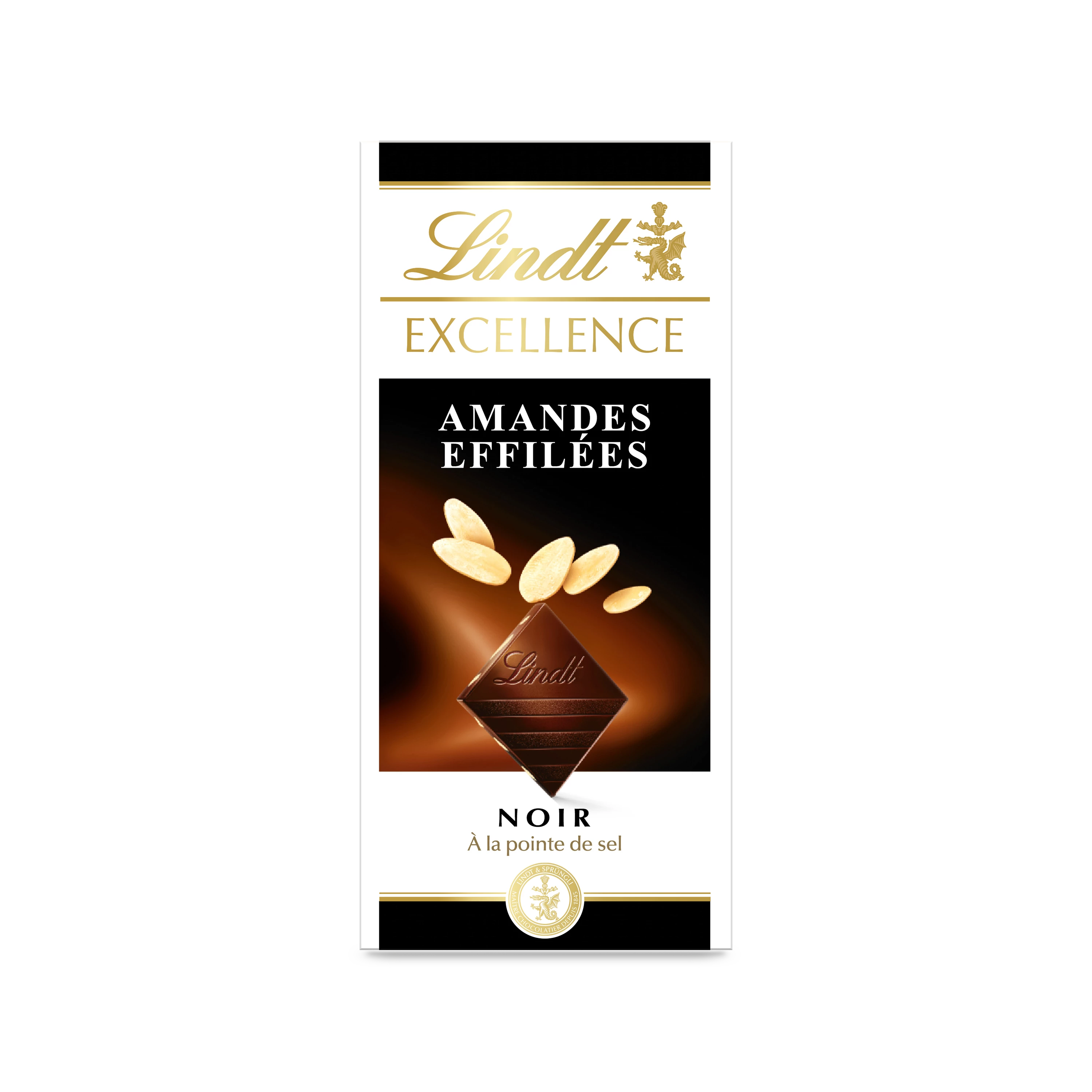 Excellence Noir Mandelsplitter mit Salztablette 100 g - LINDT