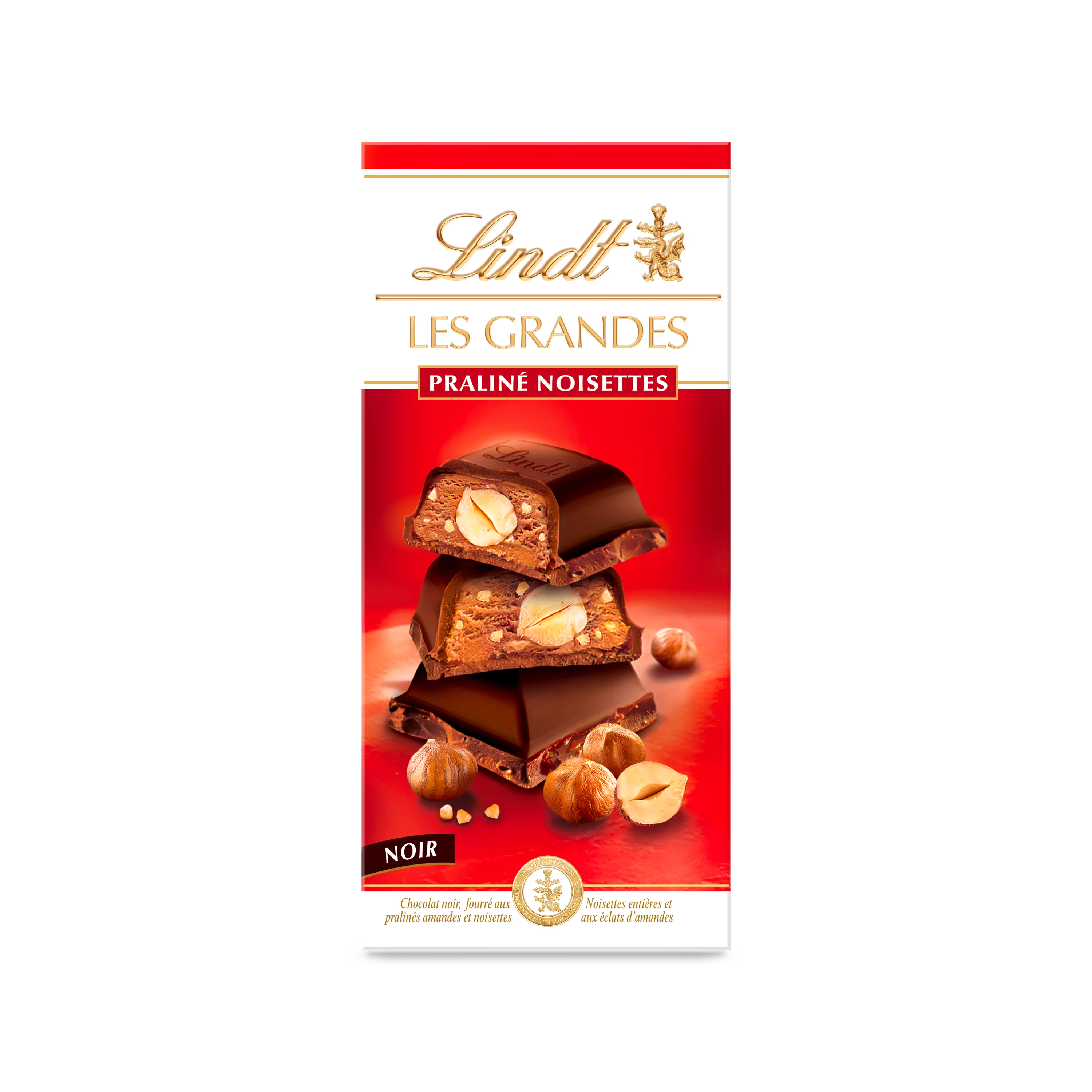 لي جراندز - أقراص البرالين بالبندق الداكن 225 جم - LINDT