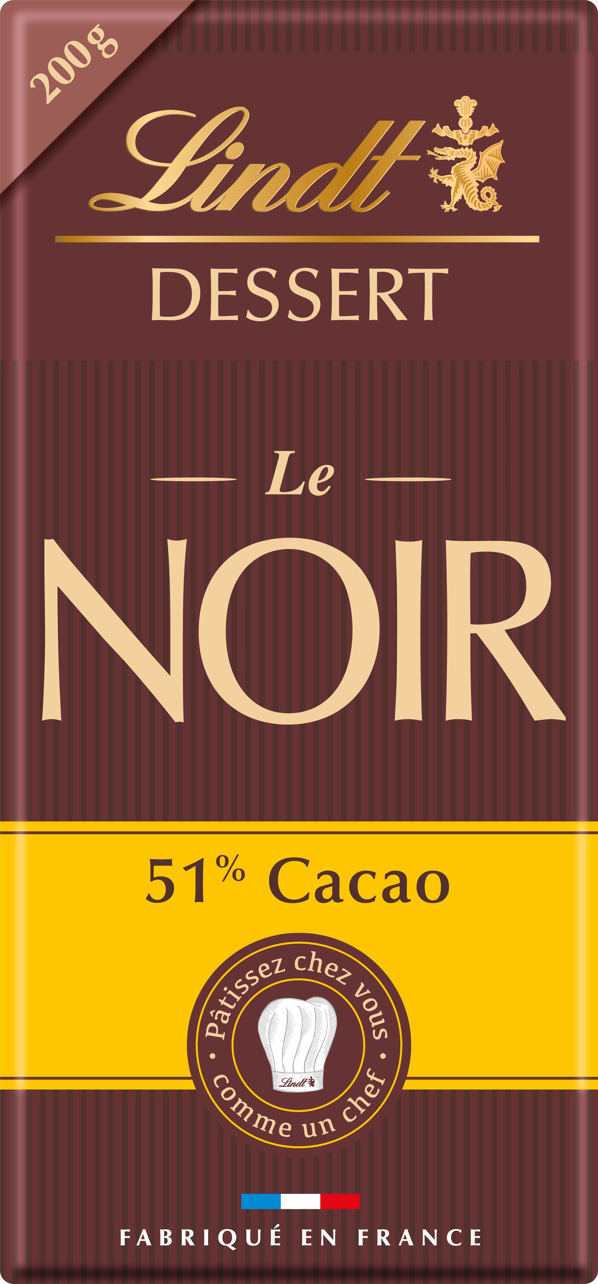 Dark Chocolate 51% Cocoa Bar 200 G - LINDT