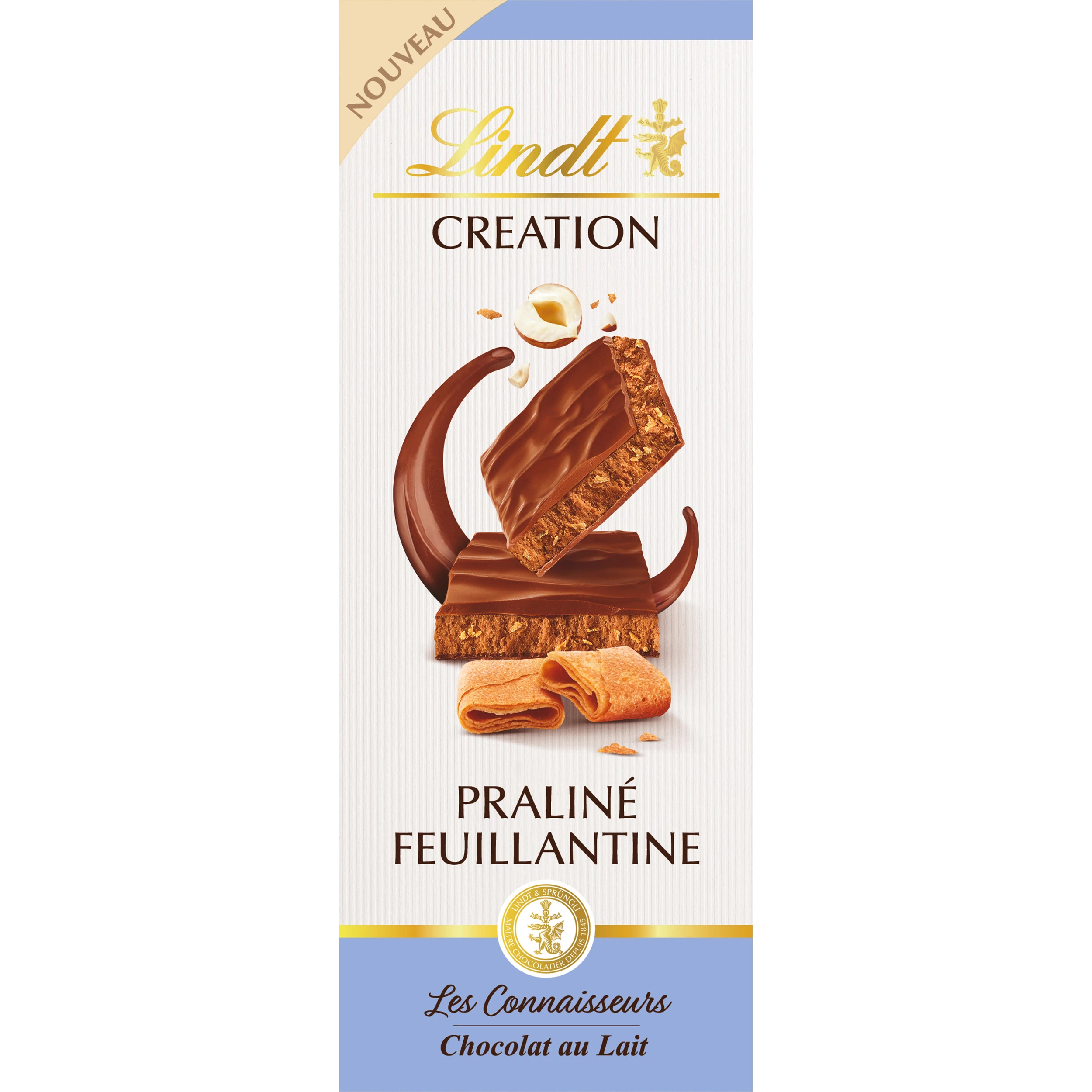 Creation Milk Praline Feuillantine Tablette 110 G - LINDT