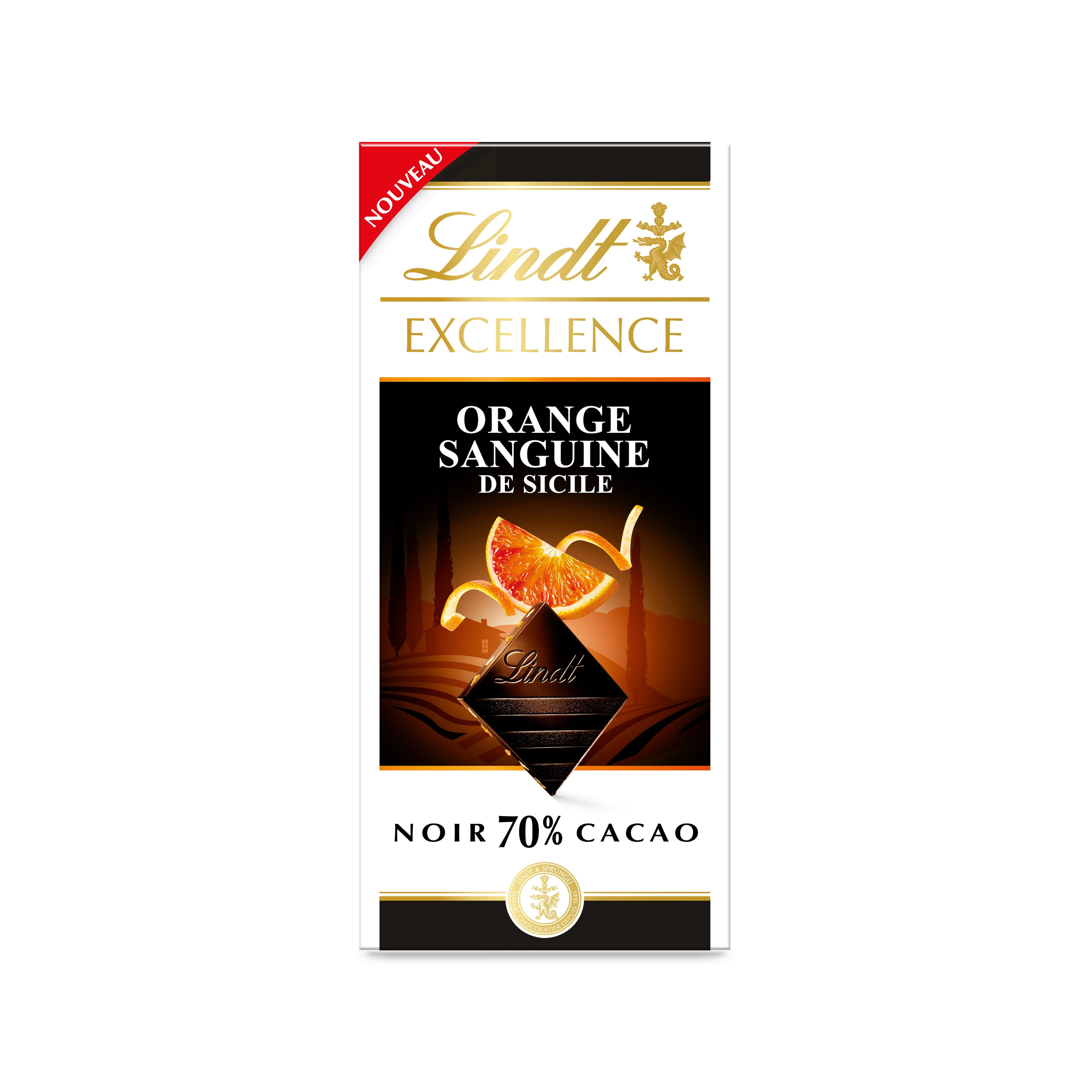 Excellence Noir 70% Cacao  Orange Sanguine De Sicile Tablette 100 G - LINDT