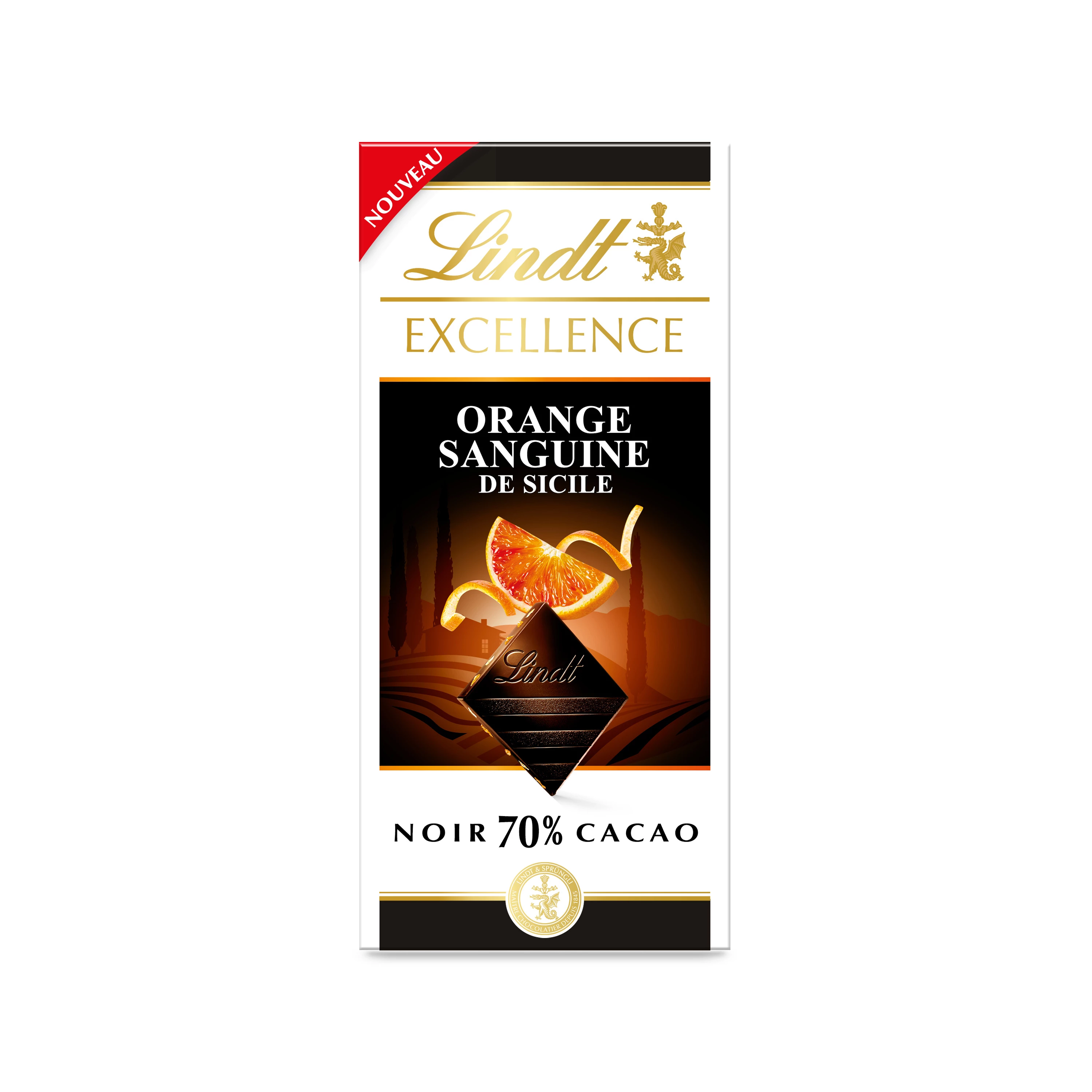 Excellence Noir 70% Cacao Bloedsinaasappel Uit Sicilië Tablet 100 G - LINDT