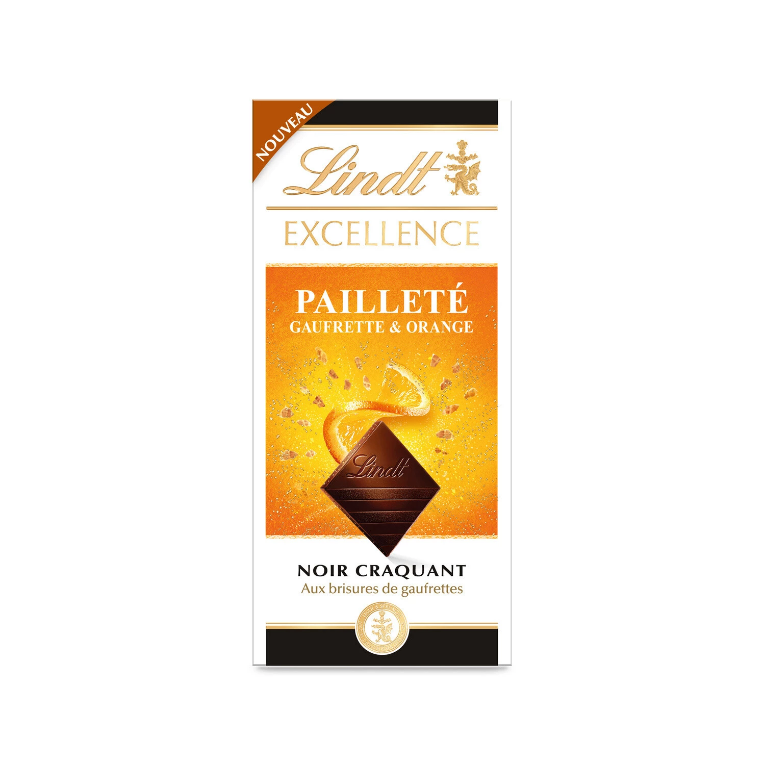 Excellence Noir Gaufrette Orange 100g - LINDT