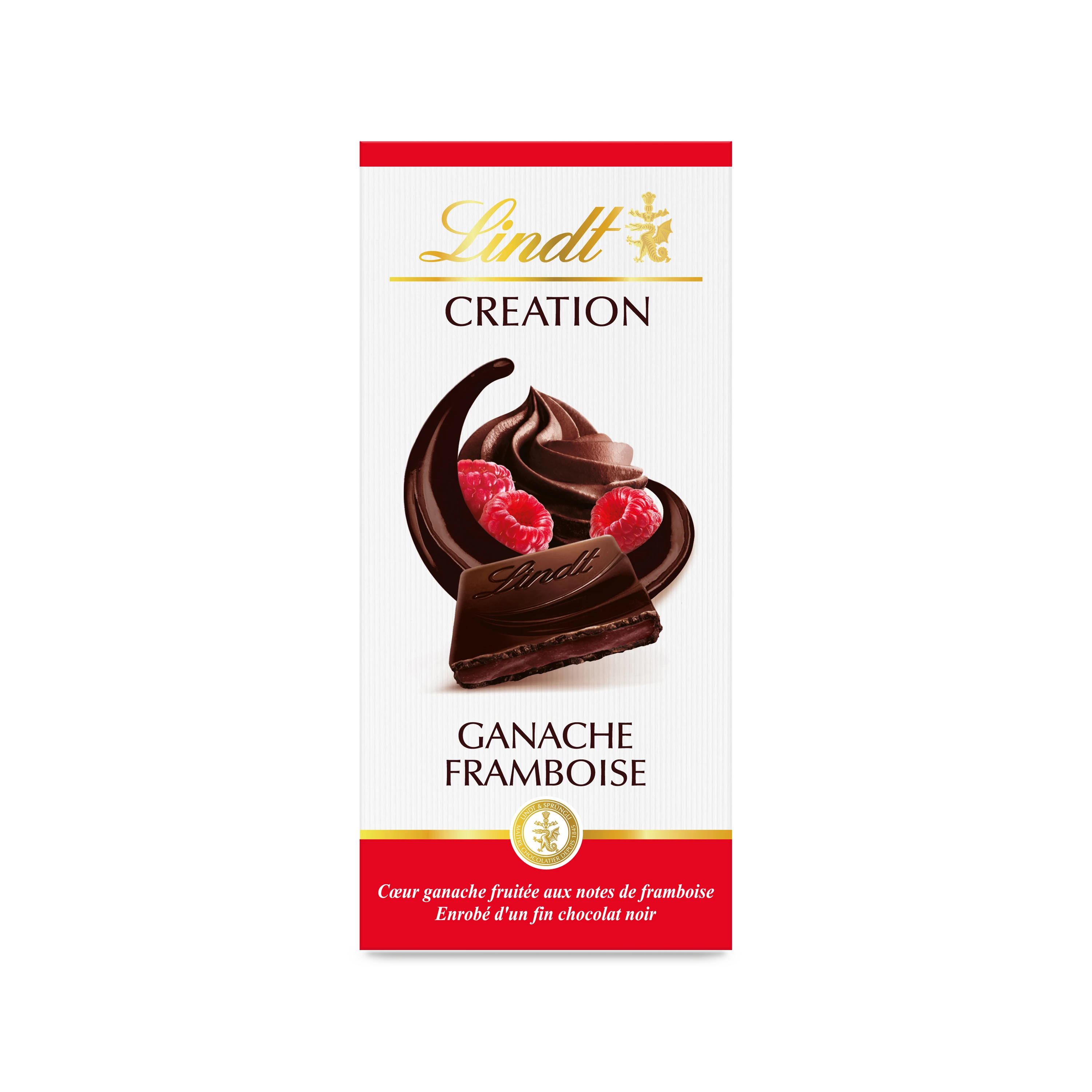 Barretta di cioccolato fondente con ganache ai lamponi 150g - LINDT