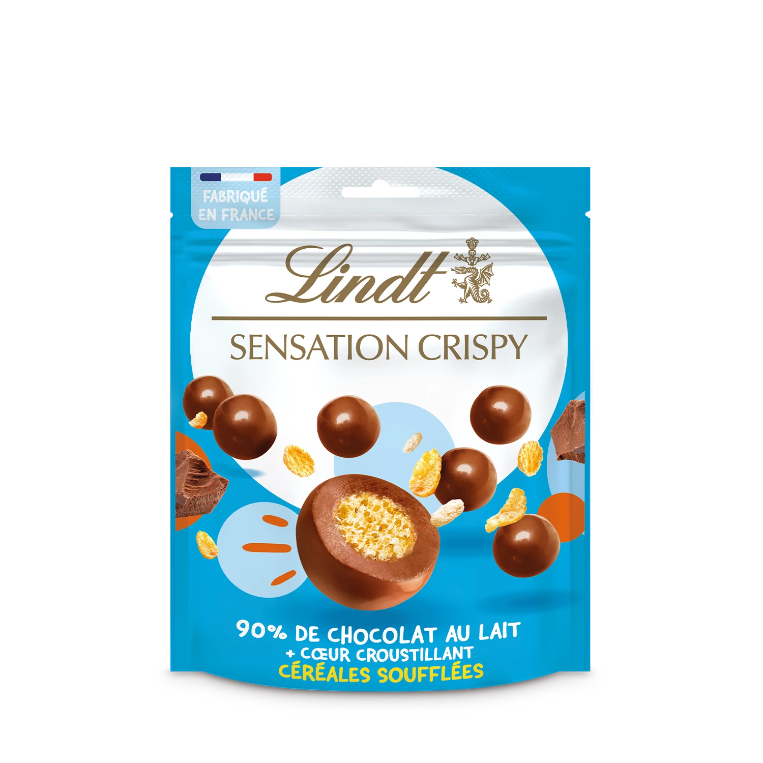 Milk chocolate balls Sensation Crispy Cereal Puffs 140g - LINDT