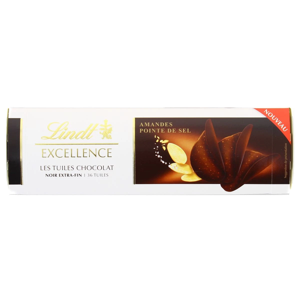 Tuiles au chocolat noir, amandes et pointe de sel 125g - LINDT