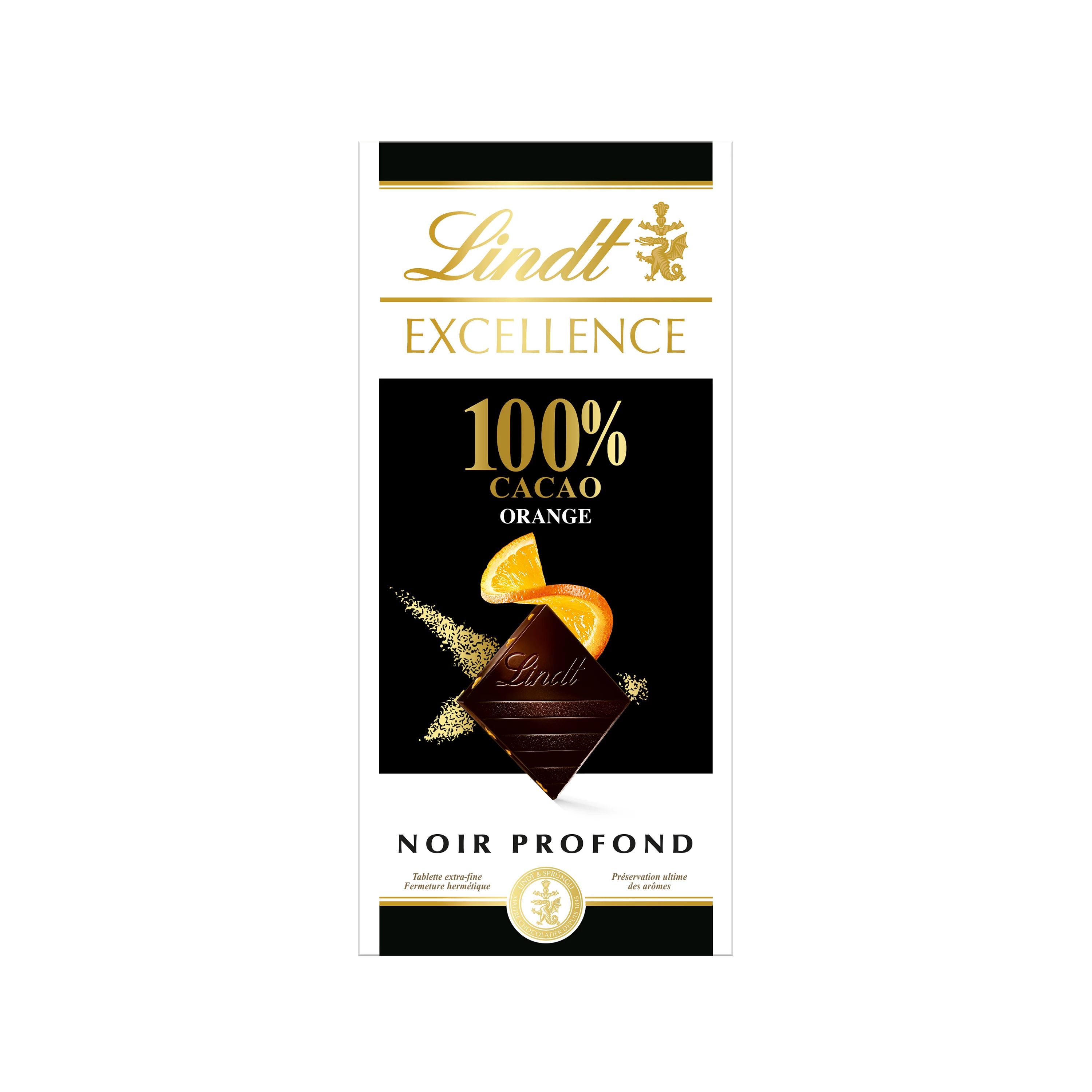 Excellence Noir 100% Cacao Orange Tablette 50 G - LINDT