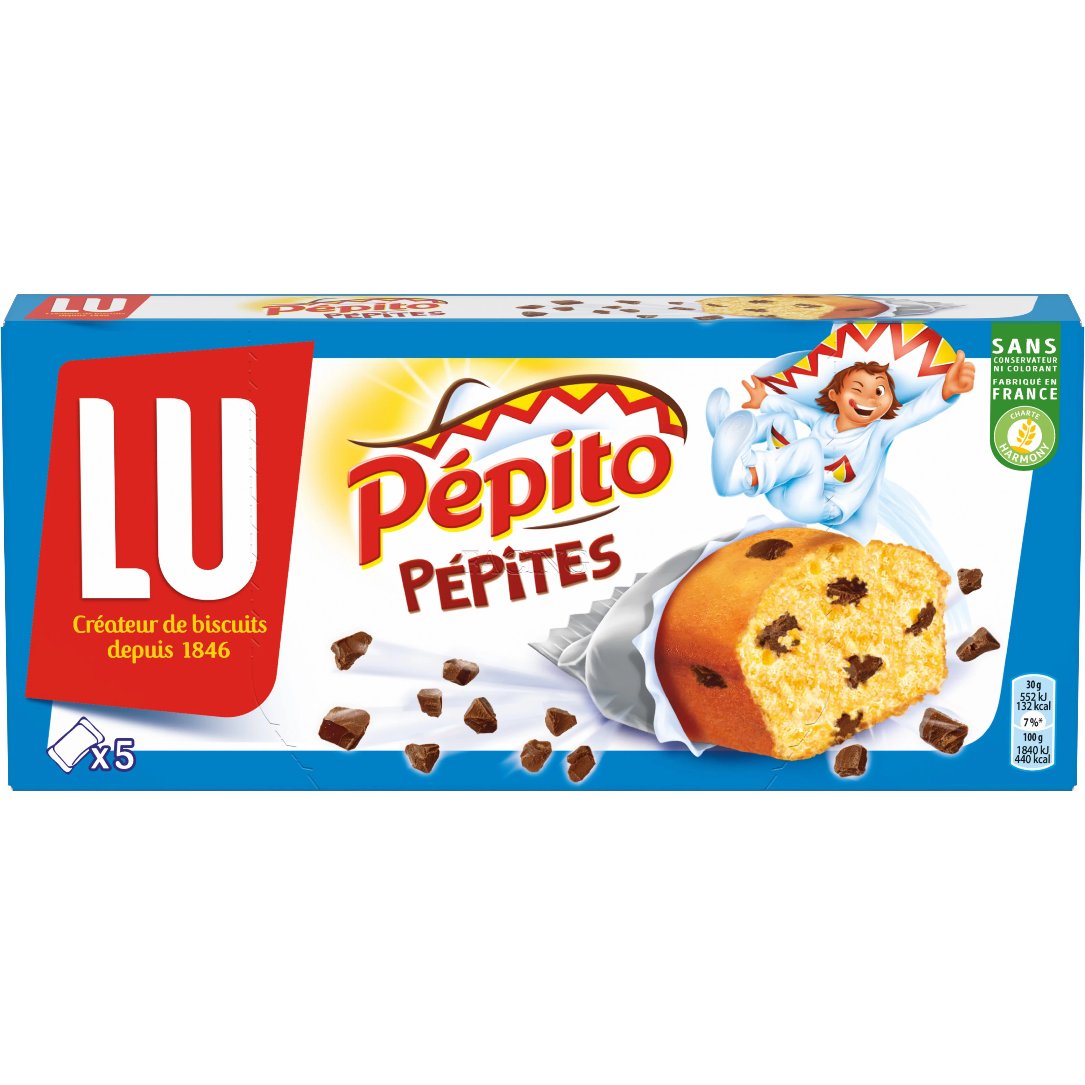 Pépito Choco et pépites x5 150g - LU