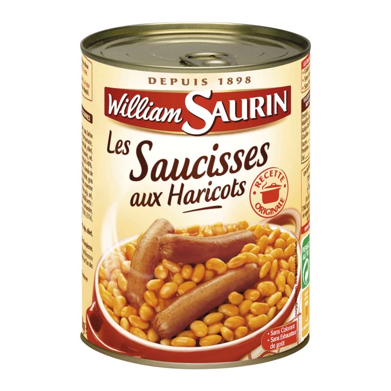 Saucisses aux Haricots, 420g - WILLIAM SAURIN