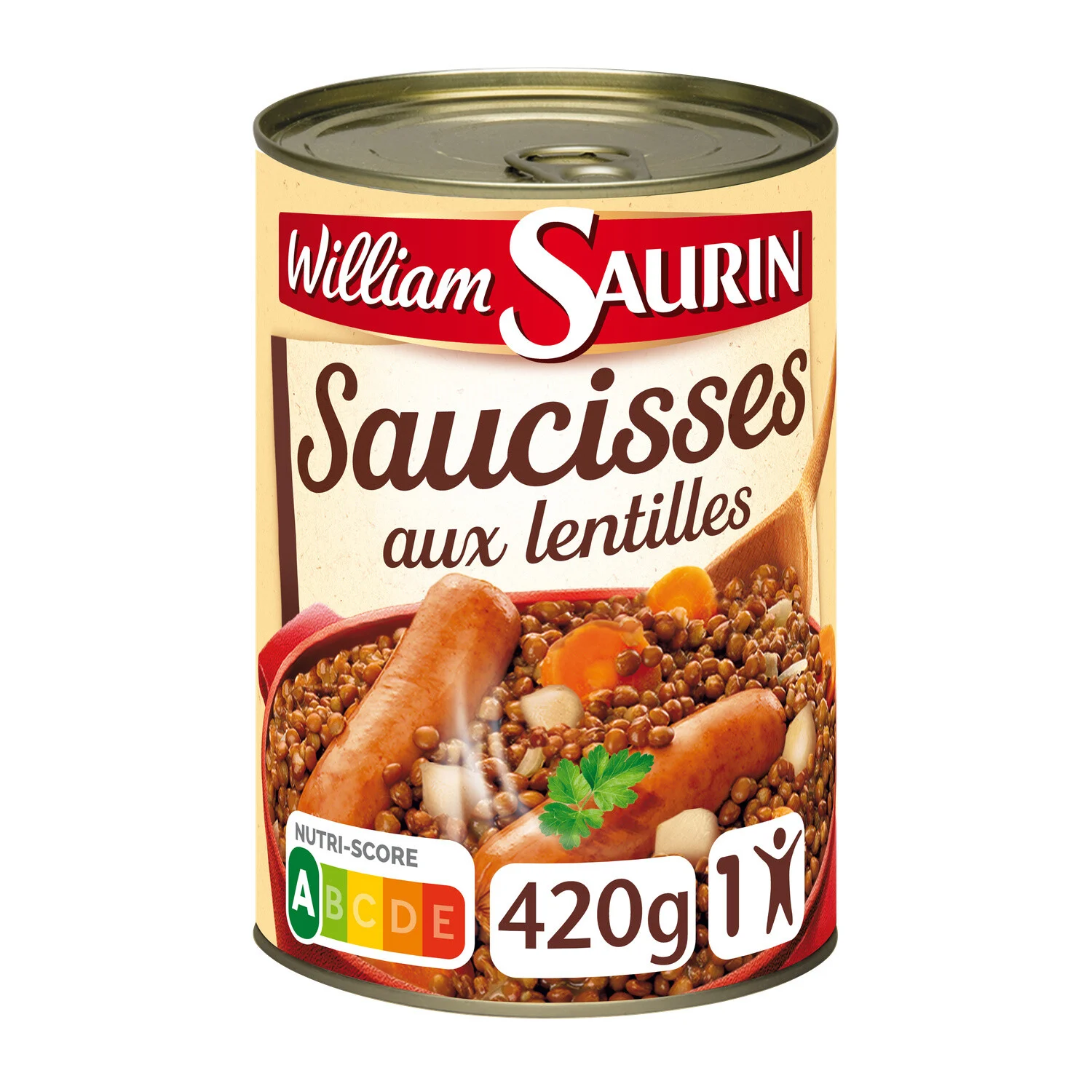 Ready Meal Sausages With Lentils 420g - William Saurin