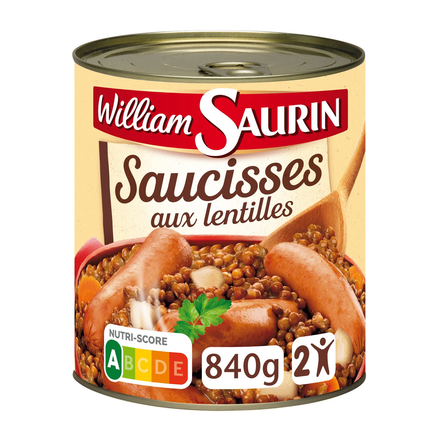 Ready Meal Sausages With Lentils 840g - William Saurin