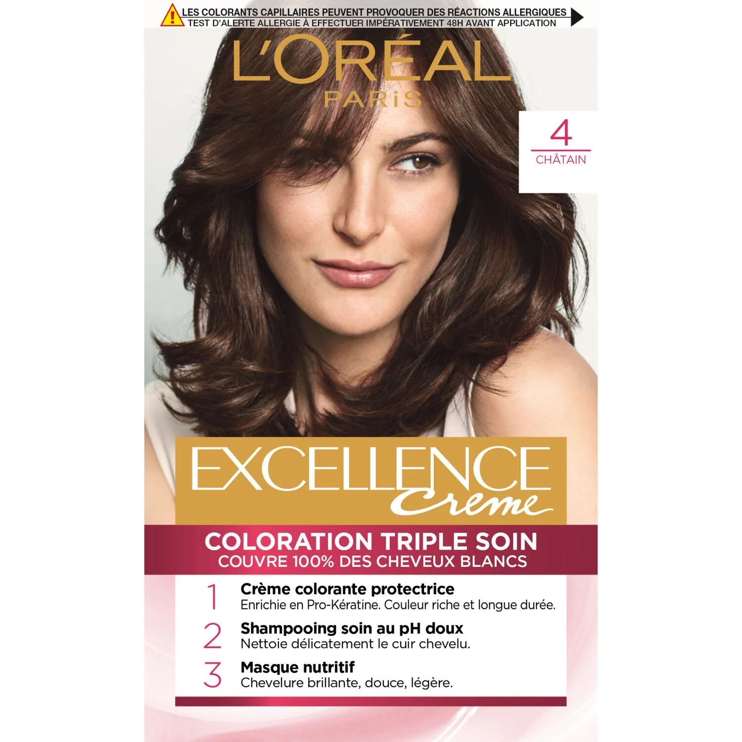 Coloration Cheveux 4 Châtain Excellence - L'oreal