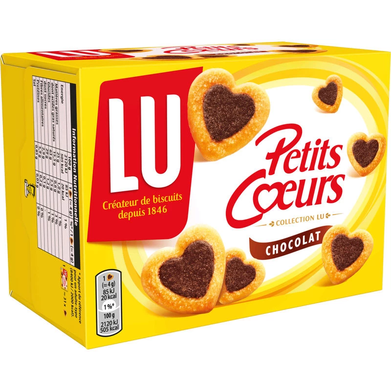 Puff Chocolate Cookies Little Hearts 125g - LU