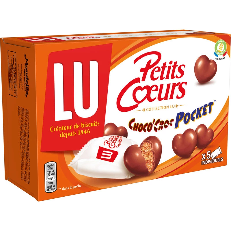 Corazones pequeños choc'croc pocket 180g - LU