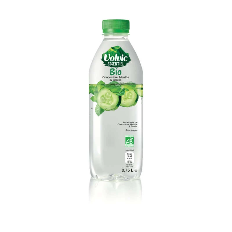 Eau Aromatisée Bio Menthe Concombre 75cl - VOLVIC